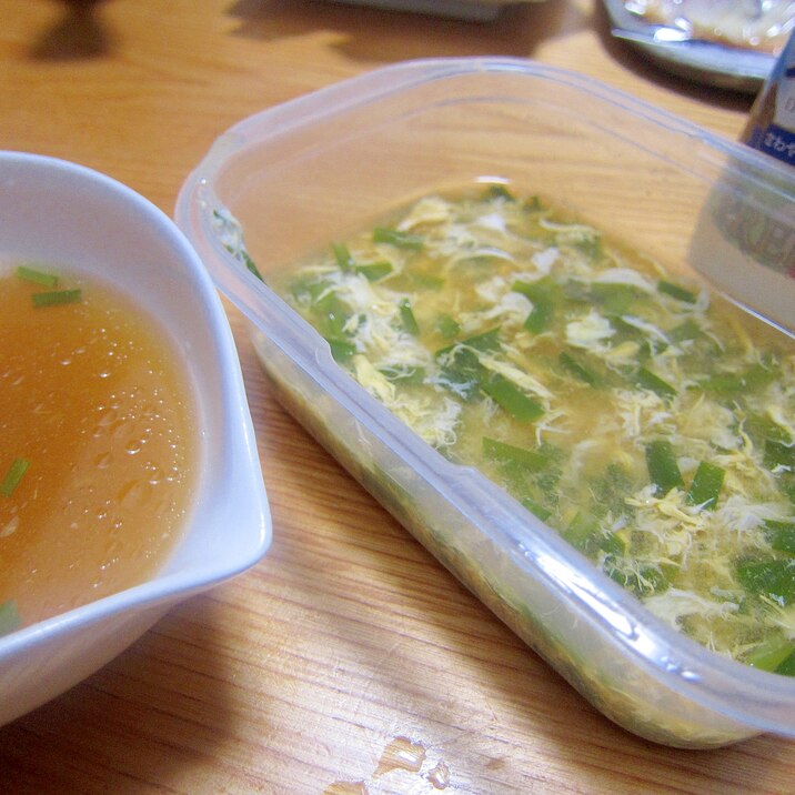 とき卵と韮のドレッシング味噌スープ